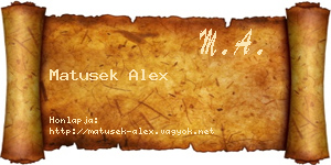 Matusek Alex névjegykártya