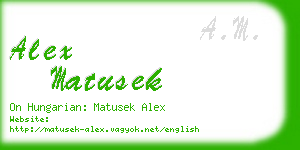 alex matusek business card